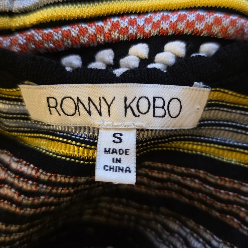 RONNY KOBO Fit & Flare Striped Knit Dress - Size‎ Small
